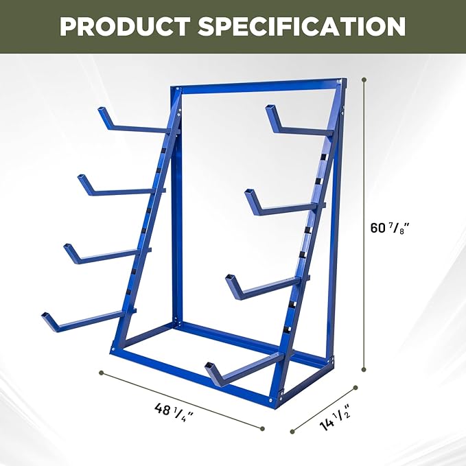 4 Tier Steel Horizontal Storage Rack, Heavy Duty Free Standing Bar Storage - Image 3