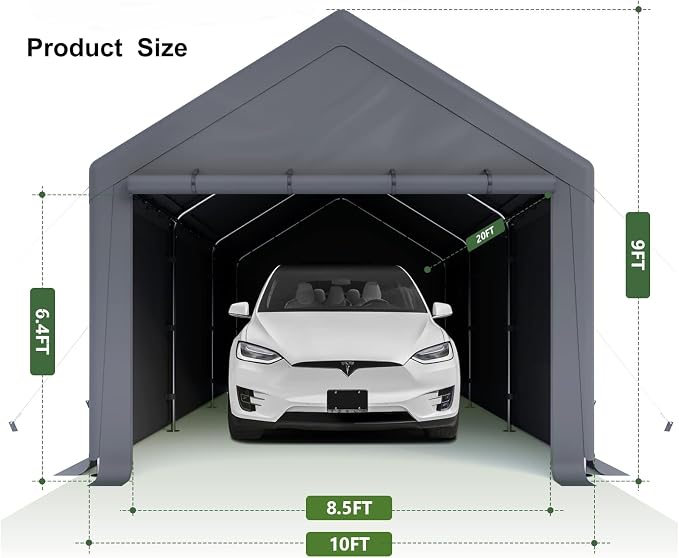 10x20ft Heavy Duty Carport - Image 2