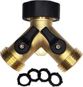HQMPC Hose Splitter 2 Way Brass Y Valve +3/4" GHT Thread Extra 4 Pressure by HQMPC