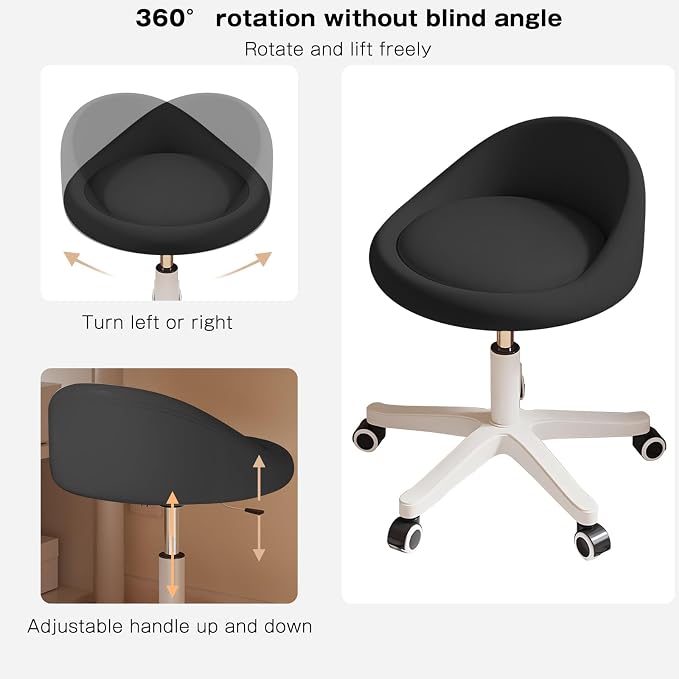 Rolling Stool Set of 3 Rolling Hydraulic Salon Stool - Image 3