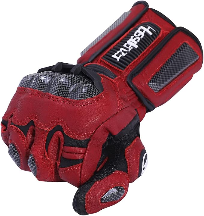 Harssidanzar Leather Motorcycle Gloves - Image 5