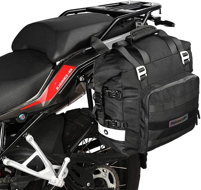 Rhinowalk Motorcycle Saddlebag Waterproof Motor Luggage Pack Quick Release by Rhinowalk