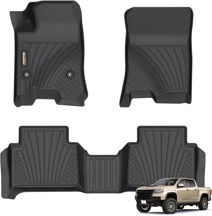 Binmotor-Floor Mats for 2023-2025 Chevy Colorado Crew Cab/GMC Canyon, TPE All by VisittheBinmotor