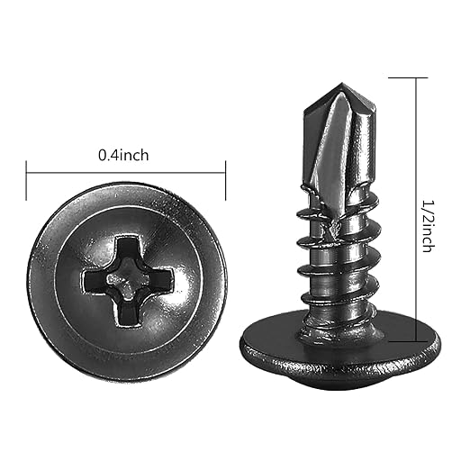 Wensilon #10×1/2” for Sheet Metal Self-Tapping Screws 410 Black Stainless Steel - Image 2