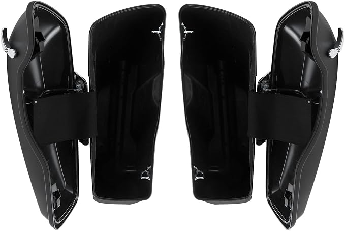 XFMT Motorcycle Matte Black 5" Extended Stretched Hard Saddlebags Saddle Bags - Image 6