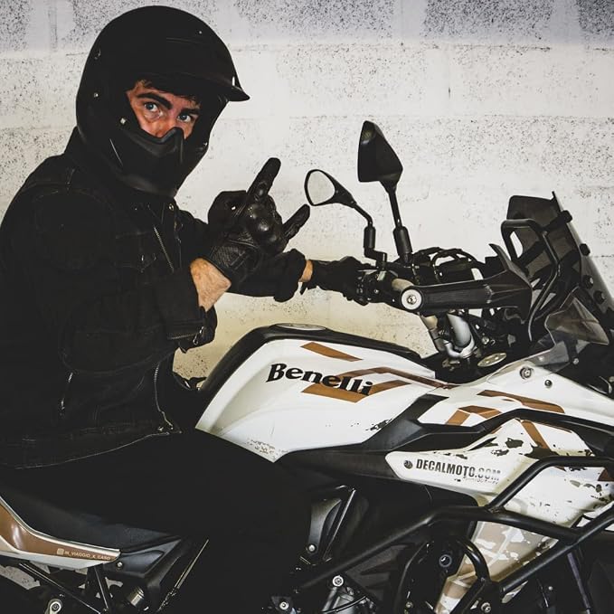 Harssidanzar Leather Motorcycle Gloves - Image 5