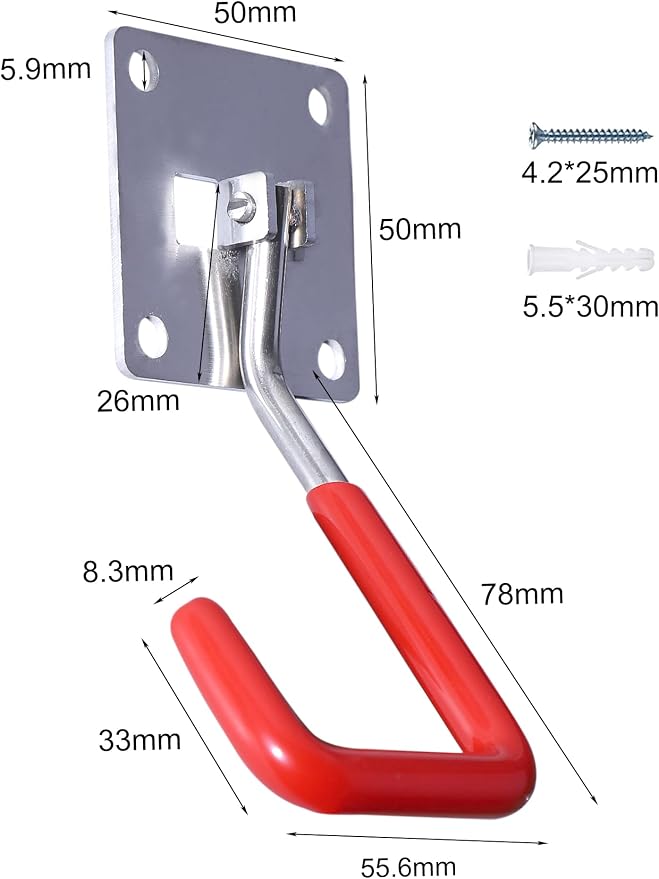 HAISHINE Garage Hooks, 8 Pack Adjustable Hooks - Image 6