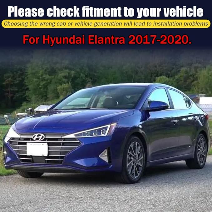 Rain Guards for Hyundai Elantra 2017-2020, Tape-on Side Window Deflectors for - Image 6