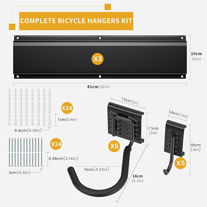 Bike Storage Rack 48Inch for 6 Bikes + 5 Helmets, Heavy Duty Bike Hangers for - Image 5