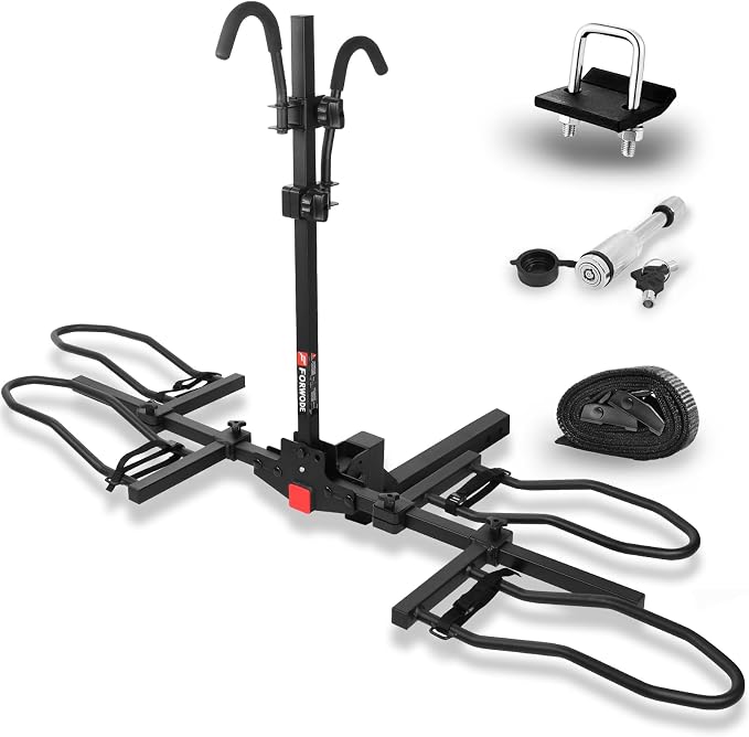 FORWODE Hitch Mount Bike Rack Fits 2 X 80 lbs Bicycle, Platform Bike Rack by FORWODE