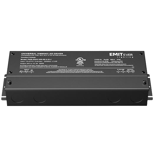EMITEVER Dimmable Led Driver, 300W AC 110V-277V to DC 24V Transformer, 5-in-1 - Image 7