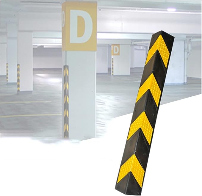 XPLKQXE Reflective Rubber Wall Corner Guard, Rubber Wall Protector Corner by XPLKQXE