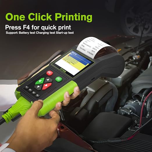 Automotive Battery Tester with Printer, 12V 24V Car Battery Load Tester and - Image 7