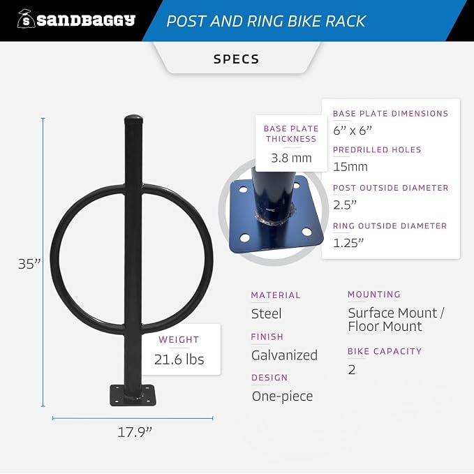 Sandbaggy Post and Ring Bike Rack - Image 2