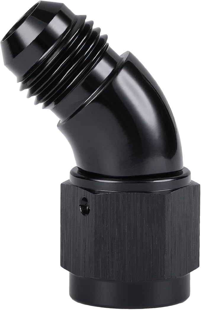 45 Degree 6AN Male to 6AN Female Swivel Full Flow Fitting Adapter Coupler - Image 5