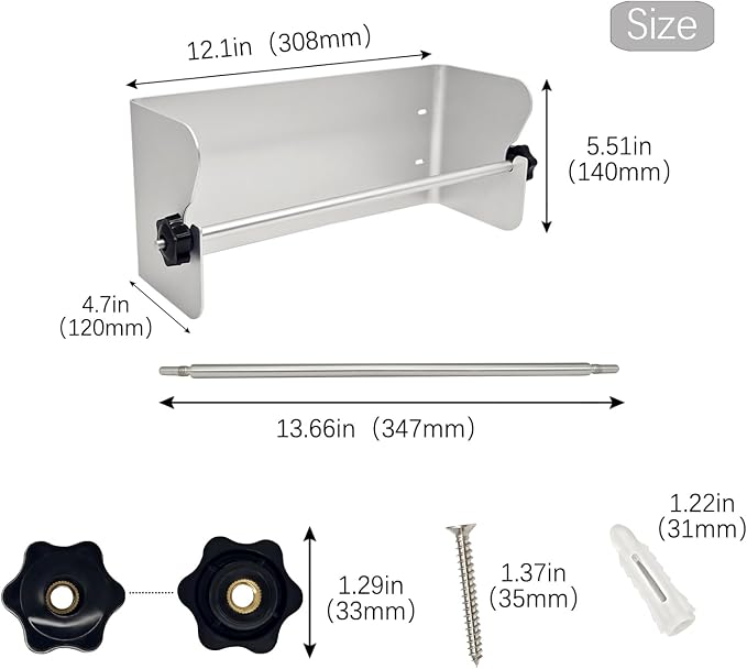 G-Sunny Garage Paper Towel Holder, Aluminum Wall-Mount Paper Towel Holder - Image 6