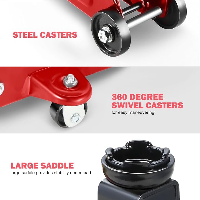 DNA MOTORING Floor Jack 2 Ton Capacity, Fast Lift Low Profile Hydraulic Trolley - Image 5
