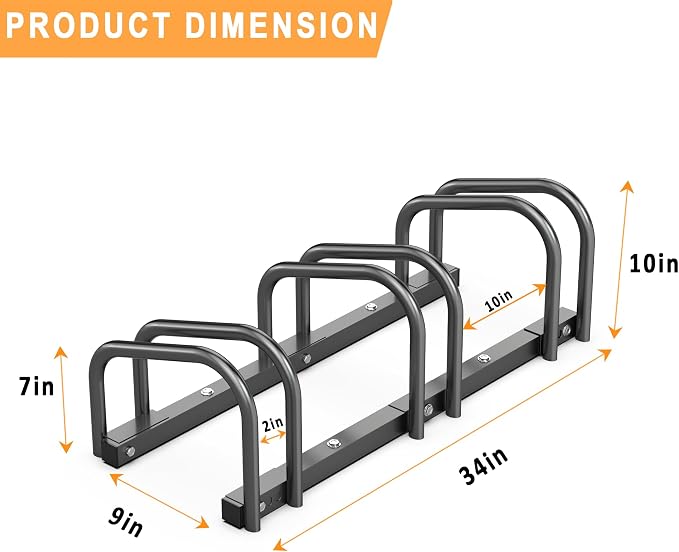 Ultrawall Bike Storage Rack for Garage, 3 Bikes Floor Bike Stand, Bicycle - Image 2