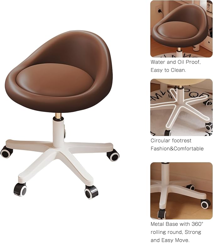 Rolling Stool Set of 3 Rolling Hydraulic Salon Stool - Image 4