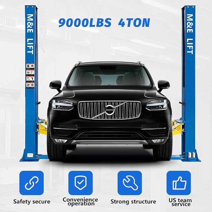 110v 9000lbs 2 Post Lift Car Lift Auto Hoist Full Rise Time 50SEC 2 Post Truck - Image 2