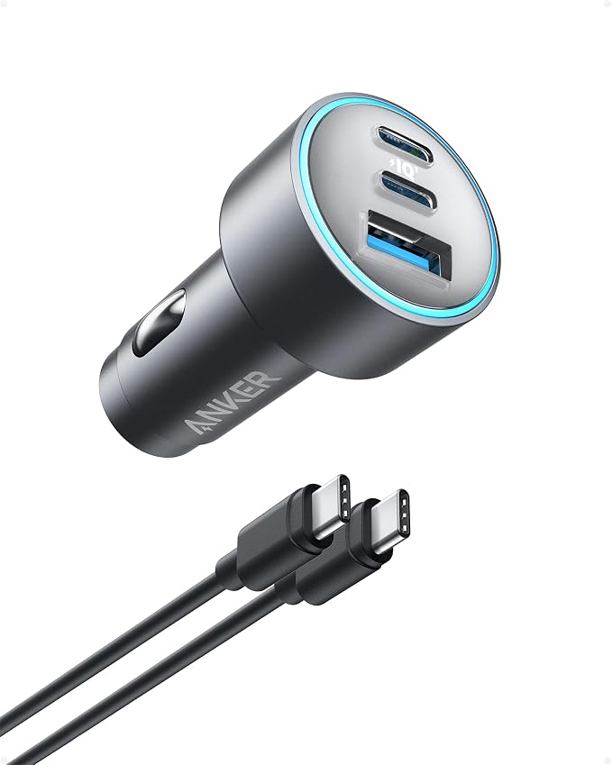 Anker USB-C Car Charger, iPhone 16 Car Charger, 67W 3-Port Compact Fast Charger by Anker
