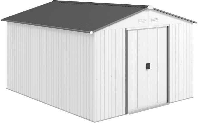 Outsunny 11' x 9' Outdoor Storage Shed, Garden Tool Metal Shed by Outsunny