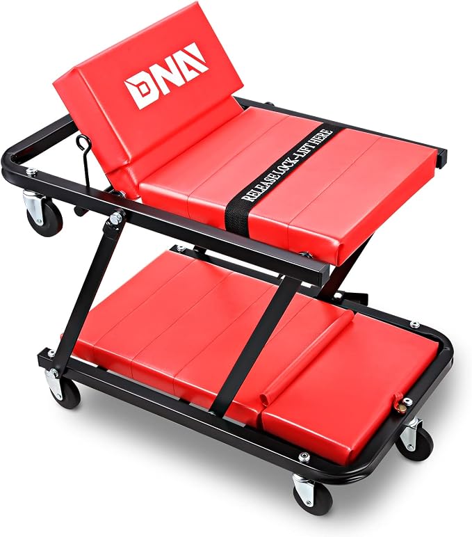 DNA Motoring TOOLS-00192 48" 2 IN 1 Folding Rolling Garage Shop Creeper Roller by DNAMOTORING-Tools