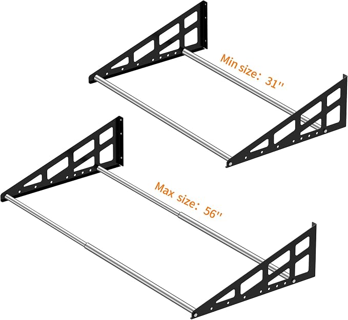 Foozet Tire Rack Wall Mount, Heavy Duty Adjustable 31"-56" Tire Storage Rack - Image 6
