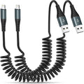 Heartbeats Coiled Lightning Cable 3FT 2 Pack MFi Certified Car iPhone Charger by Heartbeats