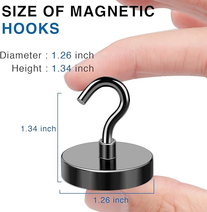 LOVIMAG Magnetic Hooks, 110LBS Strong Magnetic Hooks Heavy Duty - Image 2