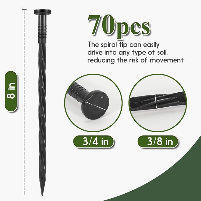 Landscape Edging Stakes, Spiral Nylon Anchoring Spikes - Image 4