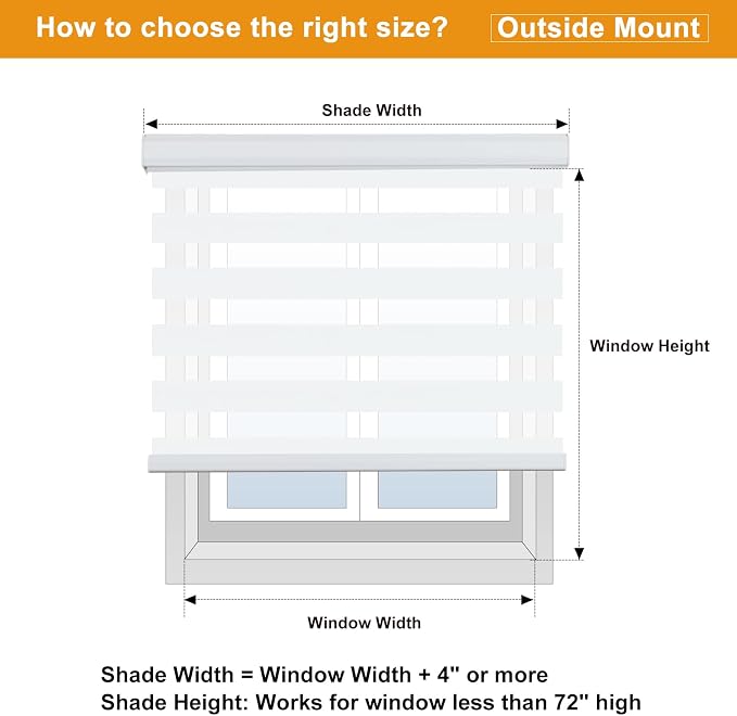Persilux Cordless Zebra Blinds for Windows Free-Stop Roller Shades for Windows - Image 8