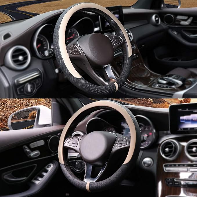 COFIT Breathable Car Steering Wheel Cover 15 inch Auto Universal Leather Wrap - Image 2