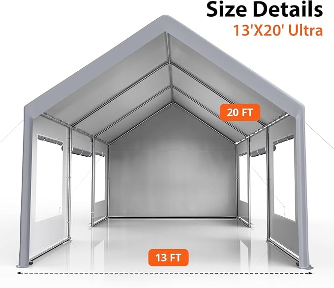 13x20 Ft. Metal Carport Garage - Image 7