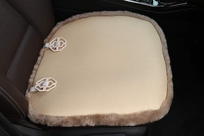 20 inchs Shearling Sheepskin Car Seat Cover, Fluffy Fuzzy Wool Car Seat Covers - Image 7