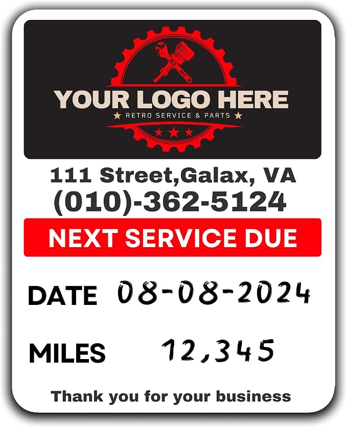 Oil Change Stickers for Windshield Personalized by Unknown
