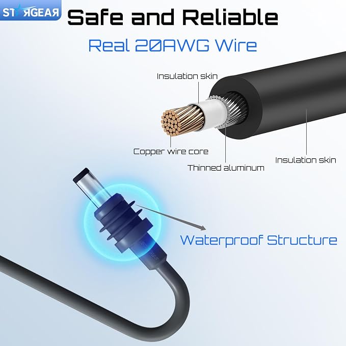 Starlink Mini Cable 6.5FT, 20AWG Replacement Starlink Mini DC Power Cable - Image 3