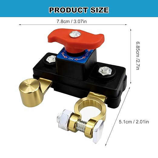 Car Battery Power Cut-Off Switch Breaker, Pure Copper Stable Transmission High - Image 2