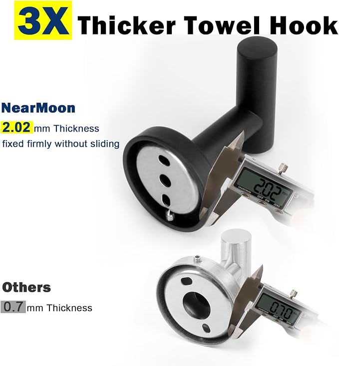 NearMoon Bath Towel Hooks- SUS 304 Stainless Steel Robe Hook Holder, Heavy Duty - Image 4