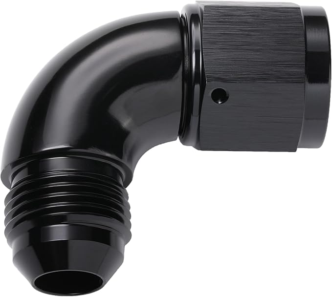 90 Degree 10AN Male to 10AN Female Swivel Full Flow Fitting Adapter Coupler - Image 3