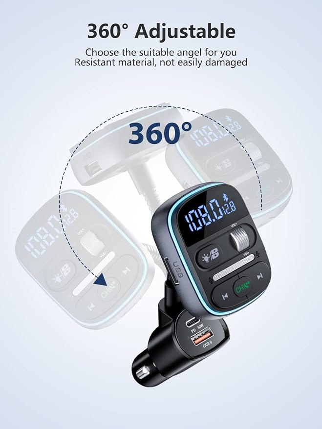 LENCENT Bluetooth FM Transmitter PD 30W, Hi-Fi Bass Music, Wireless Radio - Image 7