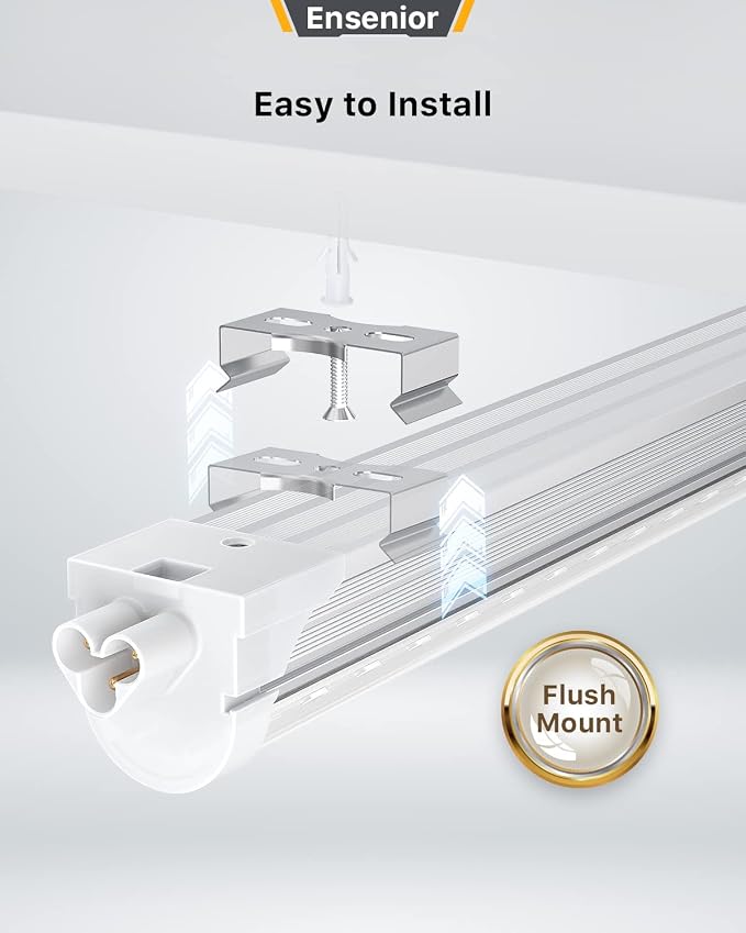 Ensenior 10 Pack 4 FT Led Shop Lights, 6000K Clear White, 5000LM Super Bright - Image 6