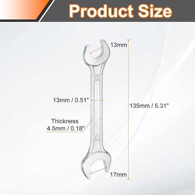 HARFINGTON 2pcs Double Open End Wrench 13mm x 17mm Metric 15 Degree Offset - Image 2