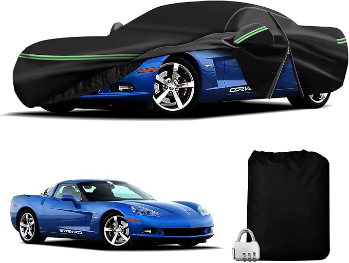 for Corvette 2005-2013 C6 Car Cover 210D Outdoor Waterproof UV Protection by DTNESS