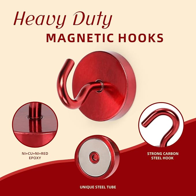 Neosmuk Magnetic Hooks, Cruise Ship Essentials, 120lb+ Heavy Duty Magnetic Hooks - Image 6