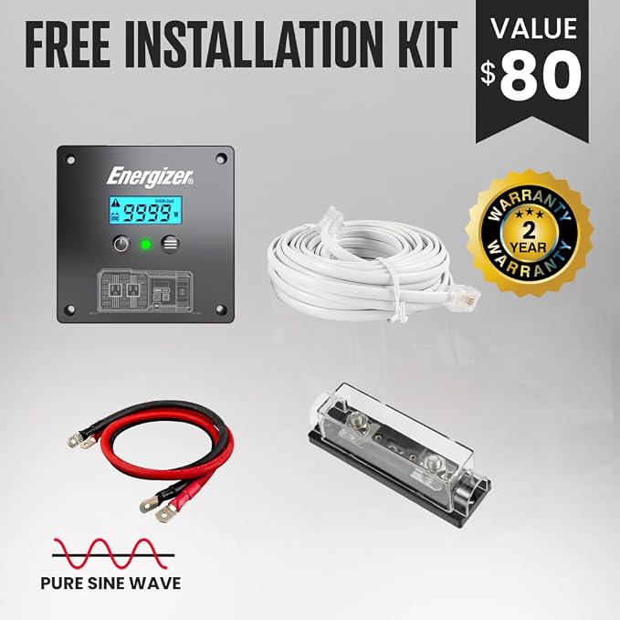 Energizer 1500 Watt 12V Pure Sine Inverter Dual AC Outlets & USB, Installation - Image 2