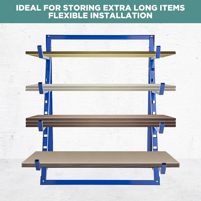 Yeeoy 4 Tier Steel Horizontal Lumber Storage Rack, Heavy Duty Pipe Organizer - Image 4