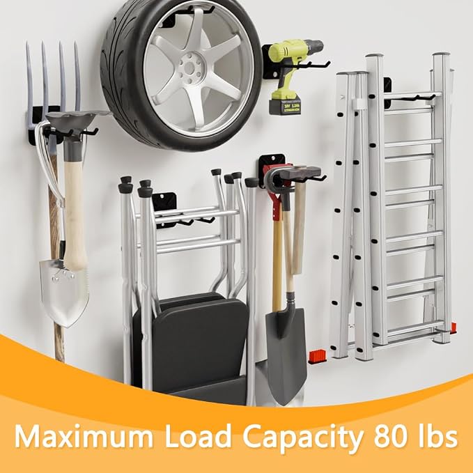 2PCS Heavy Duty Steel Hooks, Garage Hanger Storage Tool Organizer Rack - Image 6
