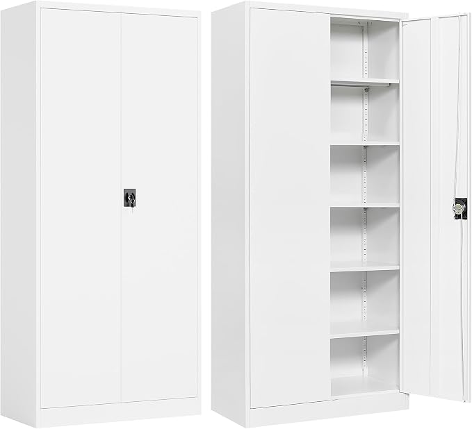 White Metal Storage Cabinet - Image 6