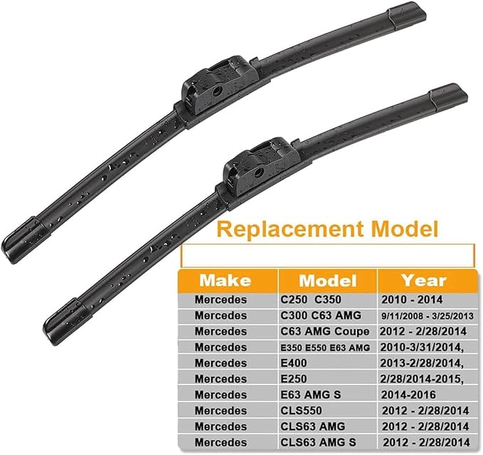 2 wipers Replacement For Benz 2008-2014 W207 W212 W218 W204 Class C250 C300 - Image 3